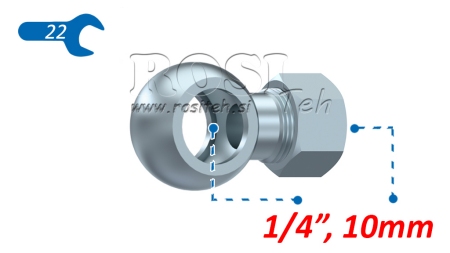 ZŁĄCZKA BANJO HYDRAULICZNA 1/4 Z NAKRĘTKĄ DO RURY 10