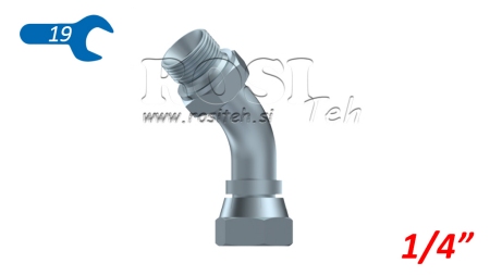 HYDRAULISK BEND 45° BSP HAN-HUN 1/4