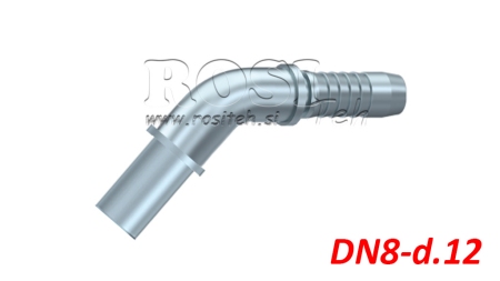 CONECTOR HIDRÁULICO MANGUERA CODO DE TRANSICIÓN 45° DN8-d.12