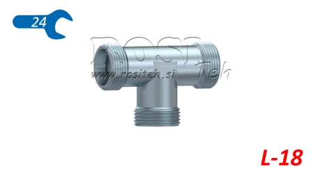 HYDRAULICZNY TRÓJNIK L-18 Z NAKRĘTKĄ