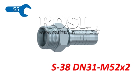 POŁĄCZENIE HYDRAULICZNE CES 38 Z MĘSKIM DN31-M52X2
