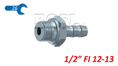 HYDRAULICZNE ŻEŃSKIE POŁĄCZENIE 1/2 DO WĘŻA GUMOWEGO Φ 12-13