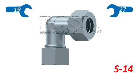 KOLANKO HYDRAULICZNE 90° S-14 Z NAKRĘTKĄ