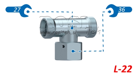 TRÓJNIK HYDRAULICZNY L-22 Z CENTRALNĄ NAKRĘTKĄ OBROTOWĄ M30X2
