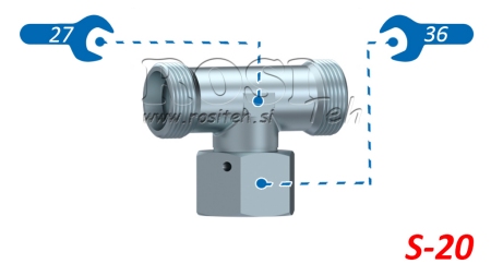 TRÓJNIK HYDRAULICZNY S-20 Z CENTRALNĄ NAKRĘTKĄ OBROTOWĄ M30X2