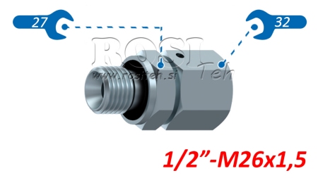 ADAPTER HYDRAULICZNY WKRĘCANY AOVR ED BSP 1/2-(18L) M26X1,5