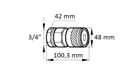SZYBKOZŁĄCZE KOPARKI FFH ŻEŃSKIE 3/4 48MM