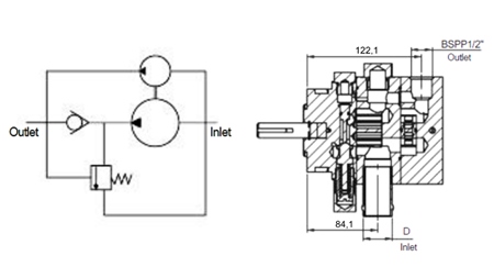 POMPA HYDRAULICZNA HI-LO 16GPM 12.9 CCM + 4.1 CCM PRAWY