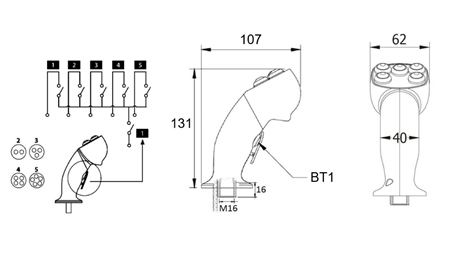 PILOT ZDALNY ROSI JOYSTICK - 2 PRZYCISKI + PRZYCISK