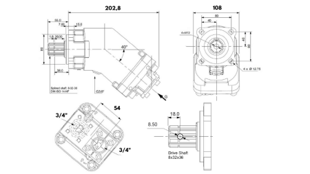 HYDRAULICZNA POMPA ŻELIWNA 45CC BANANA