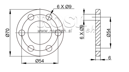 ADAPTADOR P.T.O. CON FLANGE 6 AGUJEROS 1 3/8