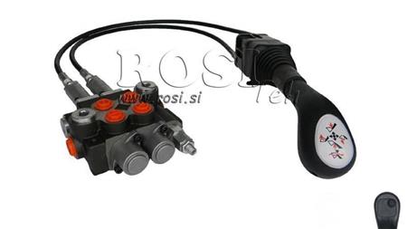 JOYSTICK 1x PRZYCISK Z PULĄ 1 m I ZAWÓR HYDRAULICZNY 2xP40 l.