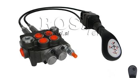 JOYSTICK 1x PRZYCISK Z PULĄ 1 m I ZAWOREM HYDRAULICZNYM 2xP80 l.