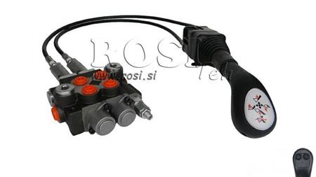 JOYSTICK 2x PRZYCISK Z PULĄ 1.5 m I ZAWOREM HYDRAULICZNYM 2xP40 l.