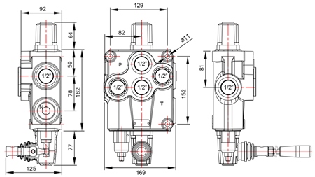 RĘCZNY ZAWÓR HYDRAULICZNY MONOBLOK 1xP120