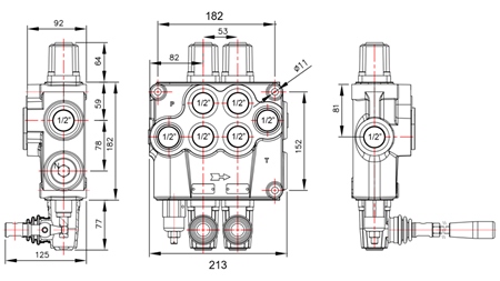 RĘCZNY ZAWÓR HYDRAULICZNY MONOBLOK 2xP120