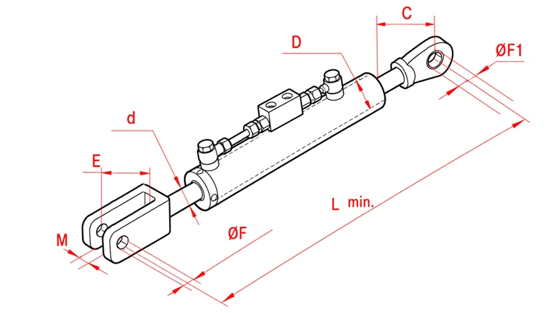 WIESZAK HYDRAULICZNY PODNOŚNIKA - STEYR 90/45MIN.720 TYP (2) Φ 28/32