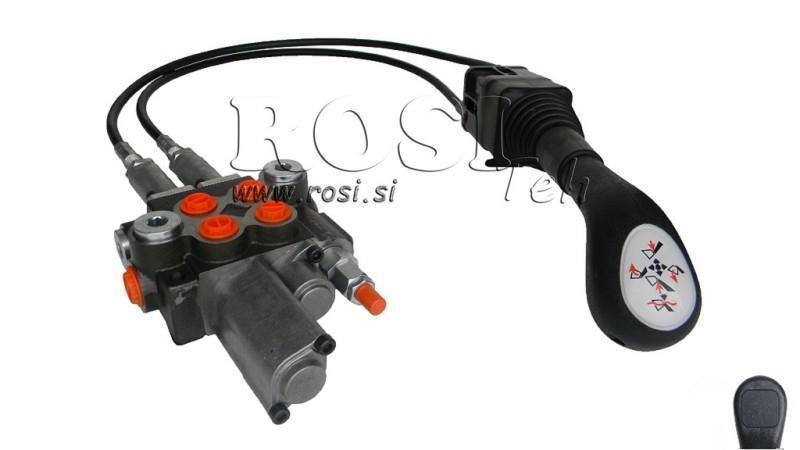 JOYSTICK 2x PRZYCISK Z PULĄ 3 m I ZAWOREM HYDRAULICZNYM 2xP40 l. PŁYWAJĄCY