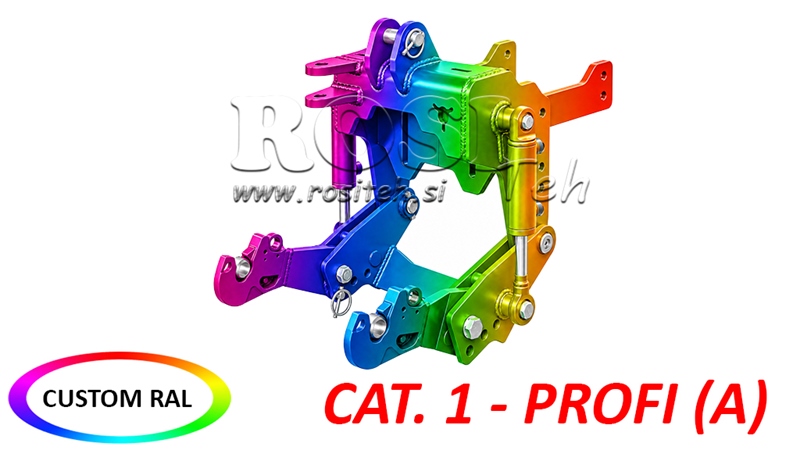 UNIWERSALNY ZESTAW PRZEDNIEGO TRZYPUNKTOWEGO UKŁADU ZAWIESZENIA (TUZ) CAT. 1 - PROFI AUTOMATIC 800 KG (RAL DO WYBORU)