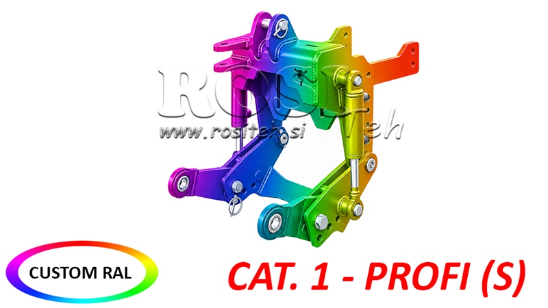UNIWERSALNY ZESTAW PRZEDNIEGO TRZYPUNKTOWEGO UKŁADU ZAWIESZENIA (TUZ) CAT. 1 - PROFI STANDARD 800 KG (RAL DO WYBORU)