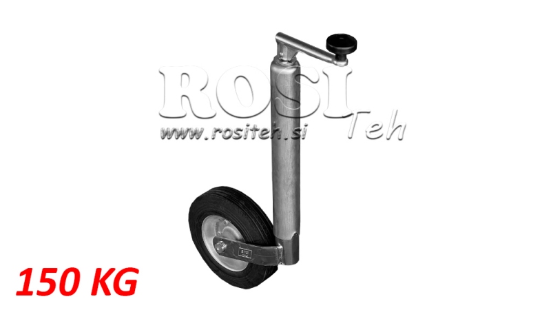 GWINTOWANY STOJAK Z KOŁEM DO PRZYCZEP 220MM 150KG