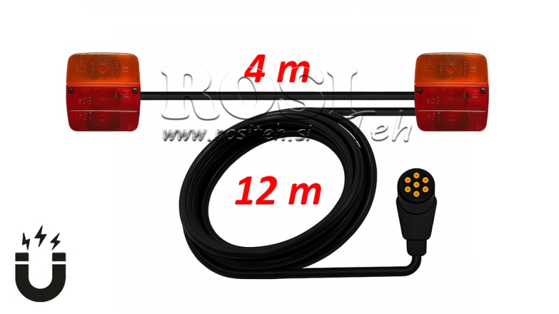 MAGNEETTI VALOT KAAPELILLA 12M+4M