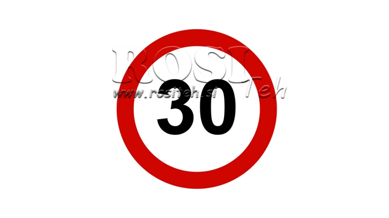 NAKLEJKA OGRANICZENIA PRĘDKOŚCI 30KM/H