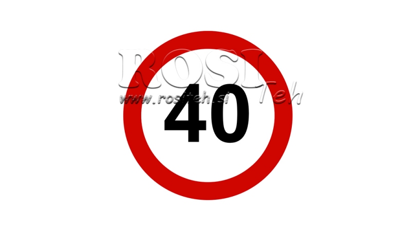 NAKLEJKA OGRANICZENIA PRĘDKOŚCI 40KM/H