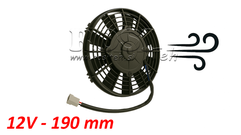 VENTILATEUR AXIAL 190MM PULSANT 12V
