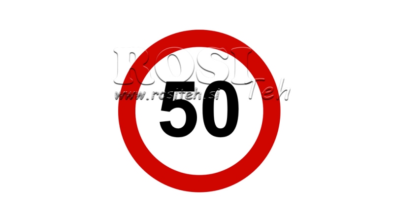 NALEPKA OMEJITEV 50km/h