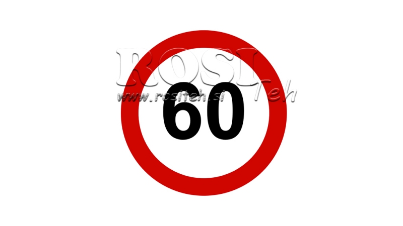 NAKLEJKA OGRANICZENIA PRĘDKOŚCI 60KM/H