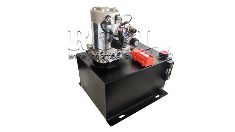 AGREGADO HIDRÁULICO MINI 12V CC - 1.6kW = 2.1cc - 25 lit - ensamblaje de doble dirección (metal)