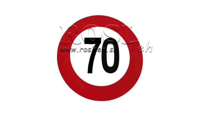 STICKER DE LÍMITE DE VELOCIDAD 70km/h