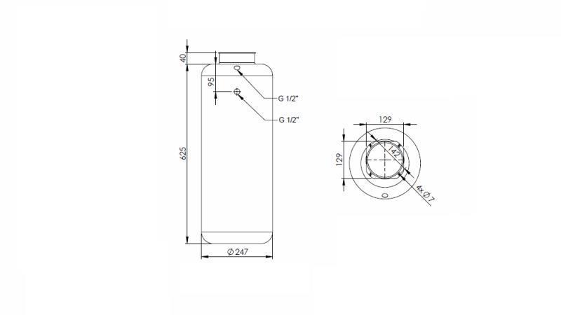 RESERVORIO METÁLICO ROLL PP 30 LITROS HORIZONTAL-VERTICAL-dimensiones