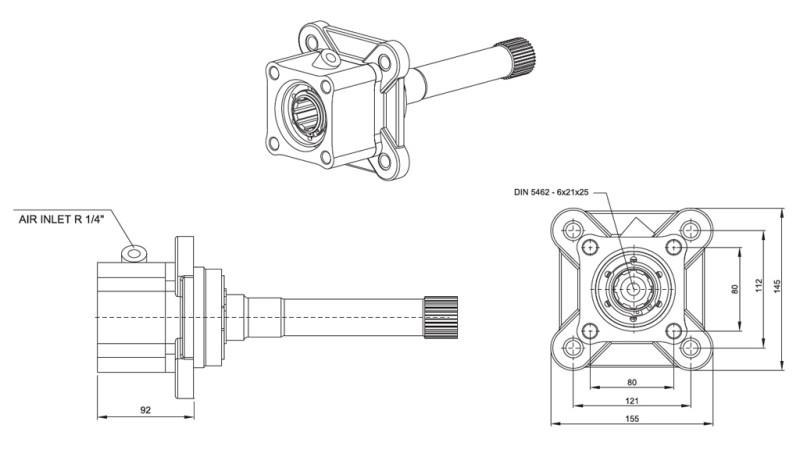 Wymiary WYJŚCIA DLA POMPY HYDRAULICZNEJ - VOLVO SR-1700-1