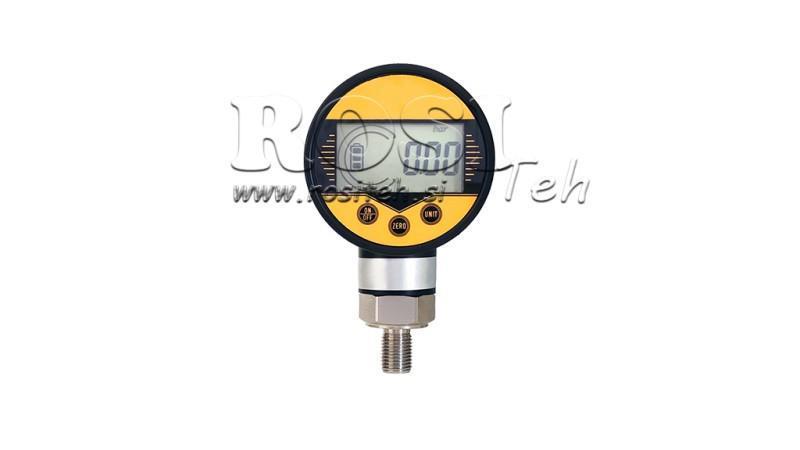 MANOMETER CYFROWY DN63 WERTYKALNY 0 - 600 BAR - 1/4