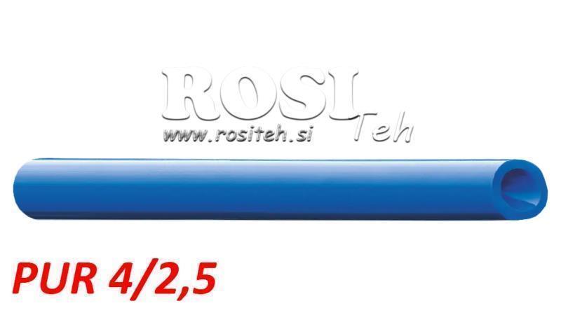 WĄŻ POWIETRZNY PU 4/2.5 PUR NIEBIESKI POLIURETAN