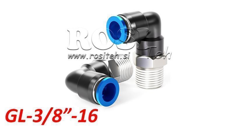 PNEUMATISK PLUG VINKELFORBINDELSE TPA MED GANG GL-038-16