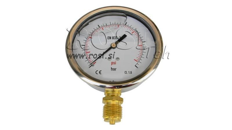 Manometr DN100 pionowy 0 - 250 BAR - 1/2