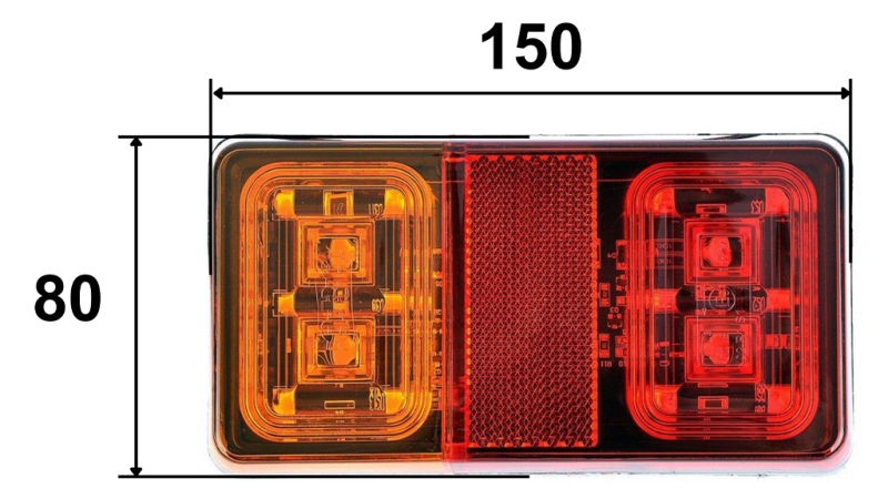 LUZ TRASERA LED 3 FUNCIONES 12V-24V COMBINADA