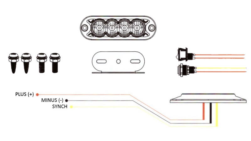 ŚWIATŁO STROBOSKOPOWE LED 12/24V