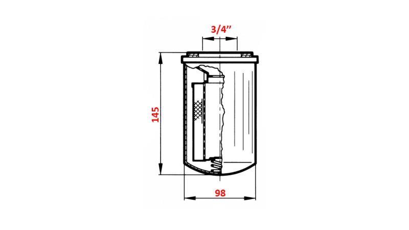 INSERTAR PARA FILTRO DE SUCCIÓN 3/4 - 90u CORTO