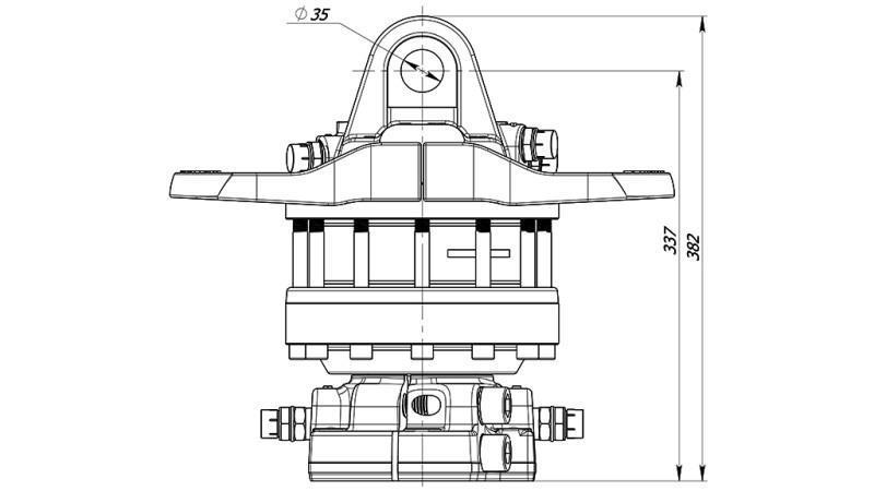 OBROTOWY ZAWÓR HYDRAULICZNY 10000/5000 KG Z FLANSZĄ 2PR