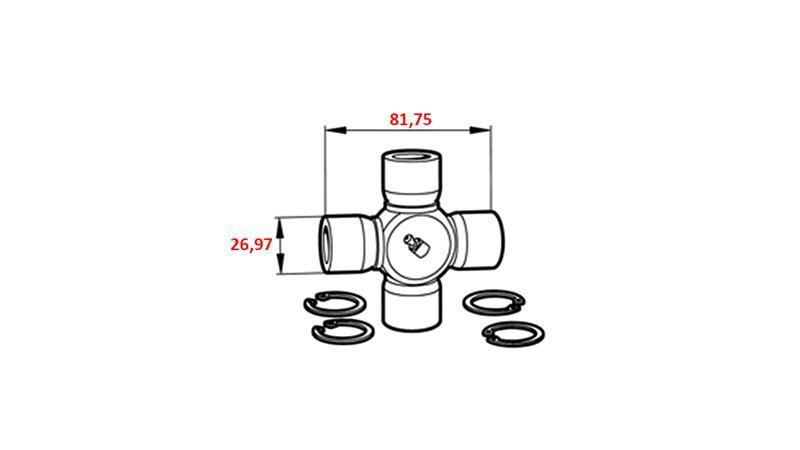 KRZYŻ F-26,97X81,75 DLA ECO CARDAN 910mm 30-75HP I 890mm 30-75HP