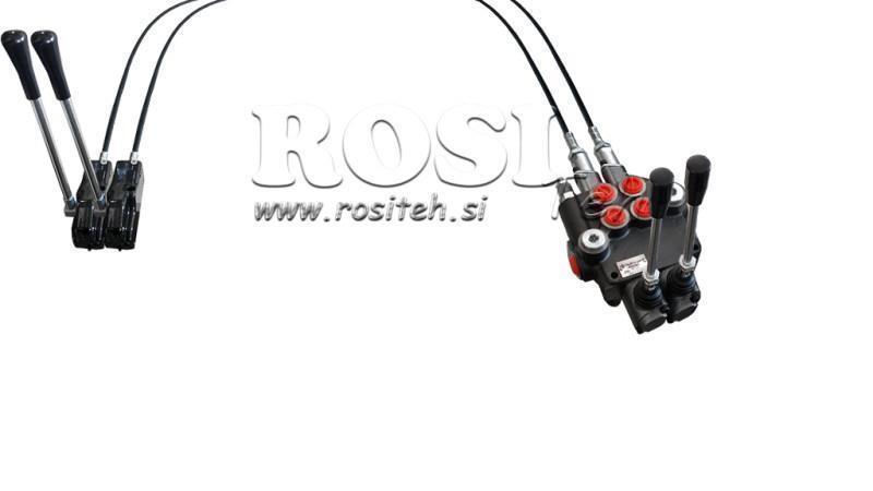 JOYSTICK DE DOBLE PALANCA 2.5 m VÁLVULA HIDRÁULICA 2xP40 litros.