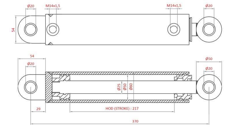 CYLINDER KIEROWNICZY HYDRAULICZNY FIAT-NEW HOLLAND OEM-5189892