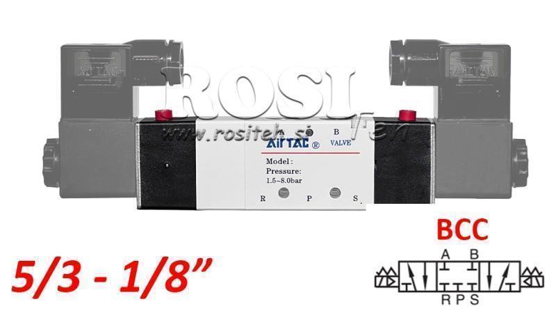 ELEKTRO ZAWÓR PNEUMATYCZNY 5/3 BISTABILNY 1/8 PRT-0553-BCC