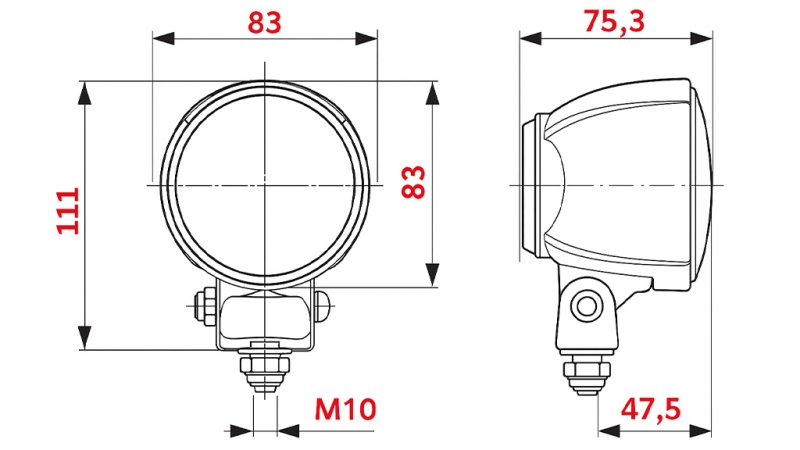 TRAKTOR ARBEJDSLYS RUNDT H3 HELLA HALOGEN