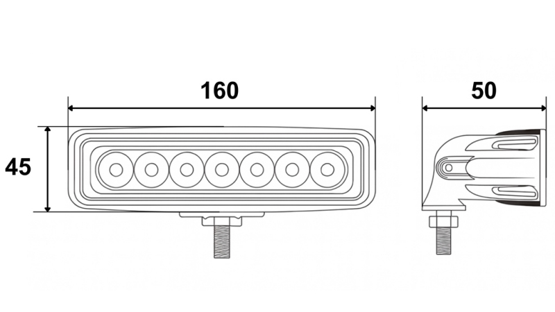 LED ARBEJDSLYS - LYS 6 LED 18W 12V-24V