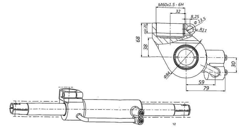 HYDRAULINEN OHJAUSSYLINTERI MASSEY FERGUSON OEM-6202491M91